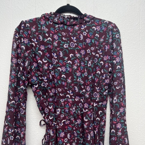 Francesca's Floral Party Event Romantic True Wrap Dress Womens Size Small Lined - Picture 8 of 13